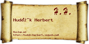 Hudák Herbert névjegykártya